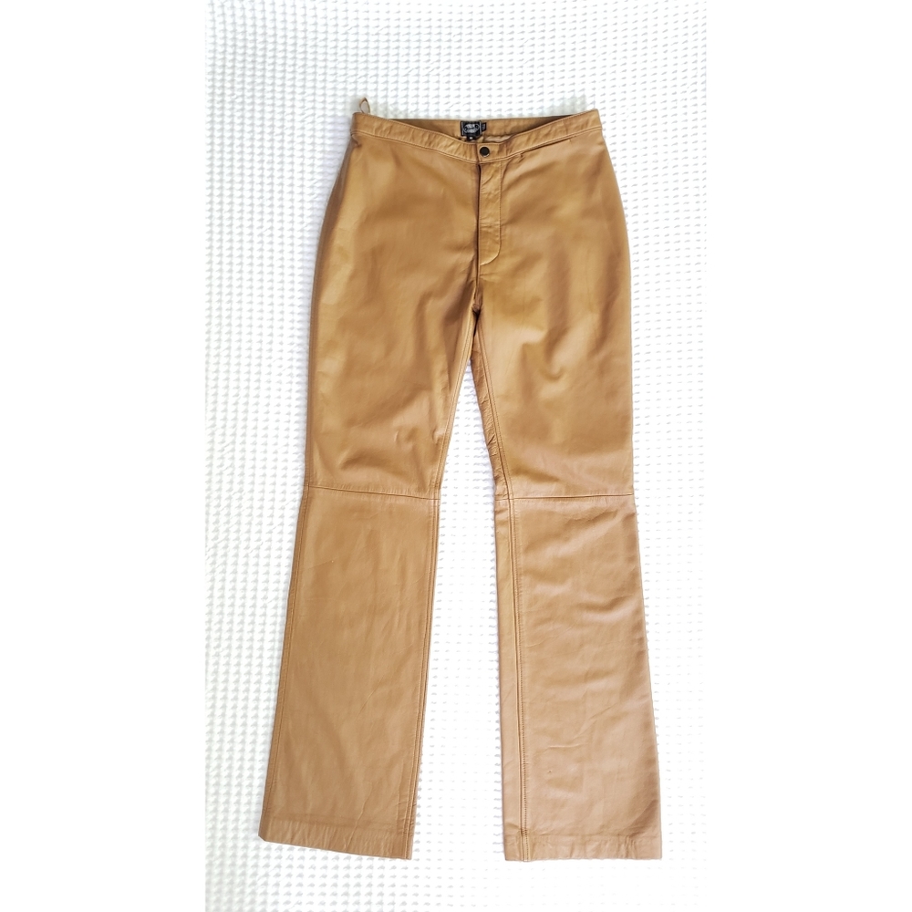 STEVE MADDEN vintage high waisted flare leg leather pants 10 - Picture 1 of 9